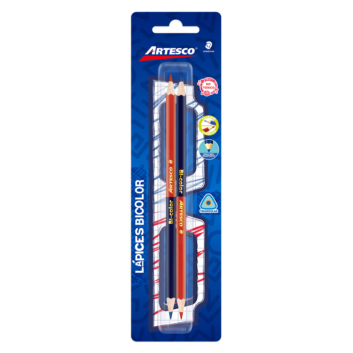 LAPIZ DE GRAFITO ARTESCO TRIANGULAR BICOLOR 2U