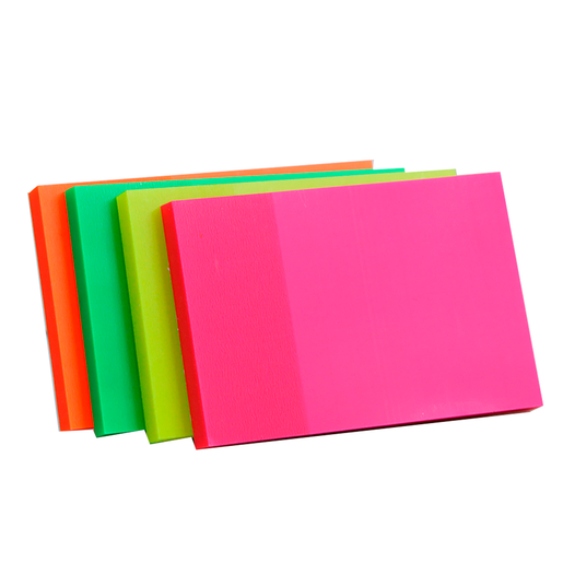 NOTAS ADHESIVAS TOP TEAM 3''X 2'' NEON 400H (100H POR COLOR, VERDE, AMARILLO, NARANJA, ROSA)