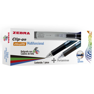 BOLIGRAFO ZEBRA MULTIFUNCIONAL 4 COLORES + PORTAMINAS 0.5MM 1U (BLANCO)