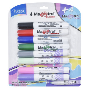 MARCADOR PARA PIZARRA MAGISTRAL 8U (4 CLASICOS + 4 PASTEL) MARCADOR PARA PIZARRA MAGISTRAL 8U (4 CLASICOS + 4 PASTEL)