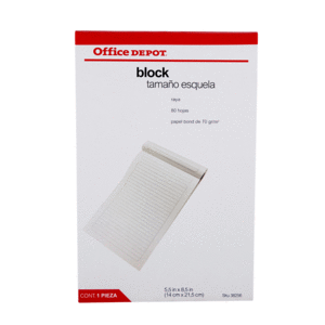BLOCK T/ESQUELA CORTO RAYA OFFICE DEPOT VALUE BLOCK T/ESQUELA CORTO RAYA OFFICE DEPOT VALUE