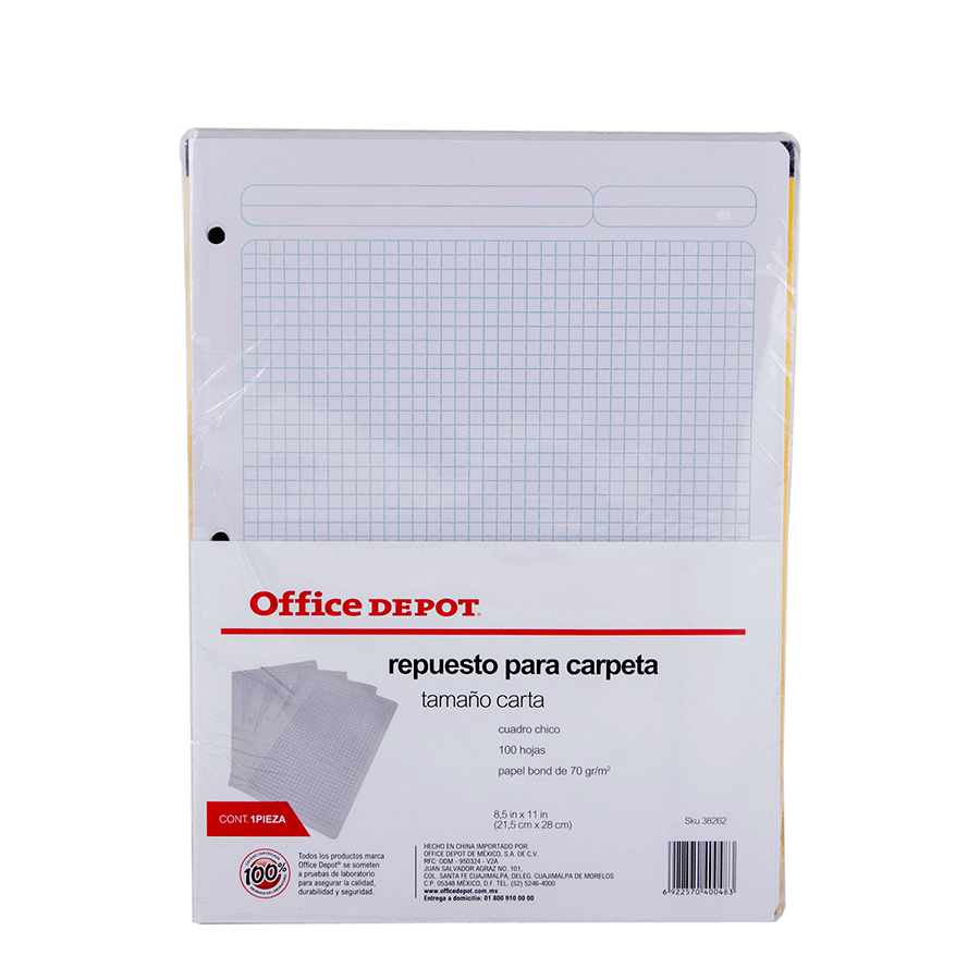REPUESTO DE HOJAS T/CARTA 100 HJS C7 OFFICE DEPOT VALUE