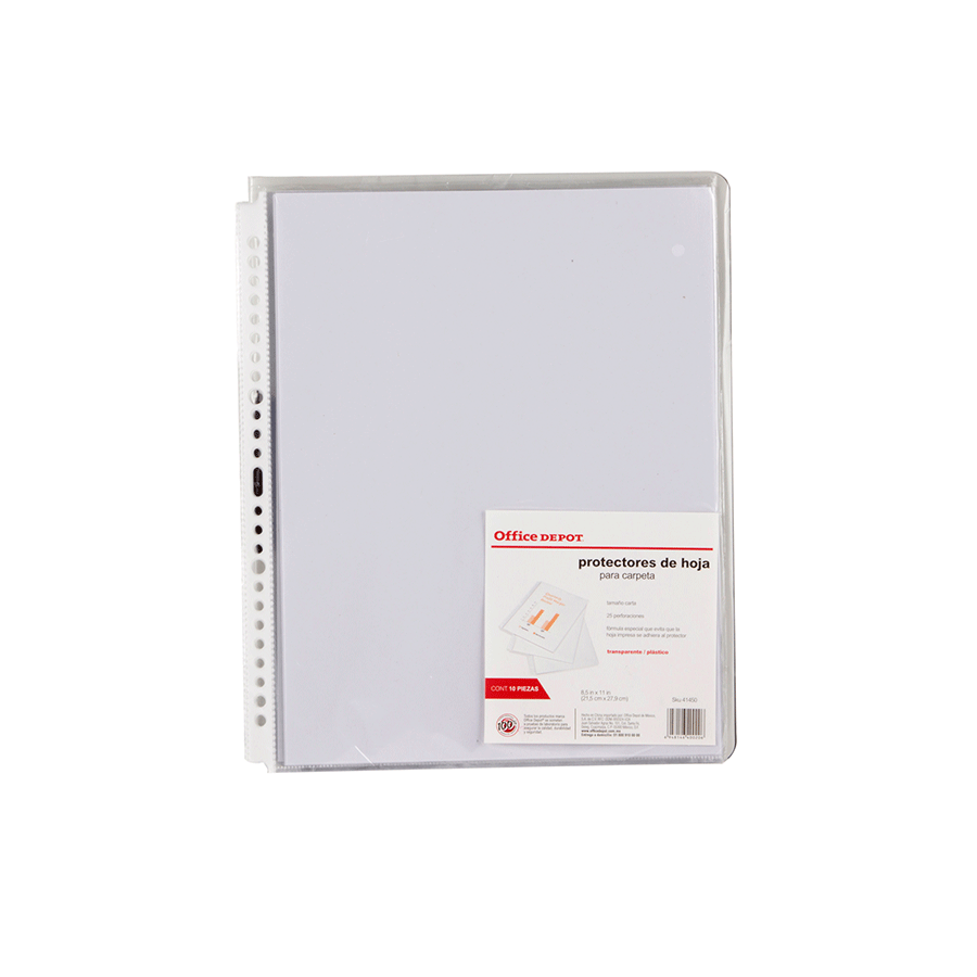 PROTECTORES DE HOJAS P/CARPETA TCARTA 25PERFORACIONES 10PK