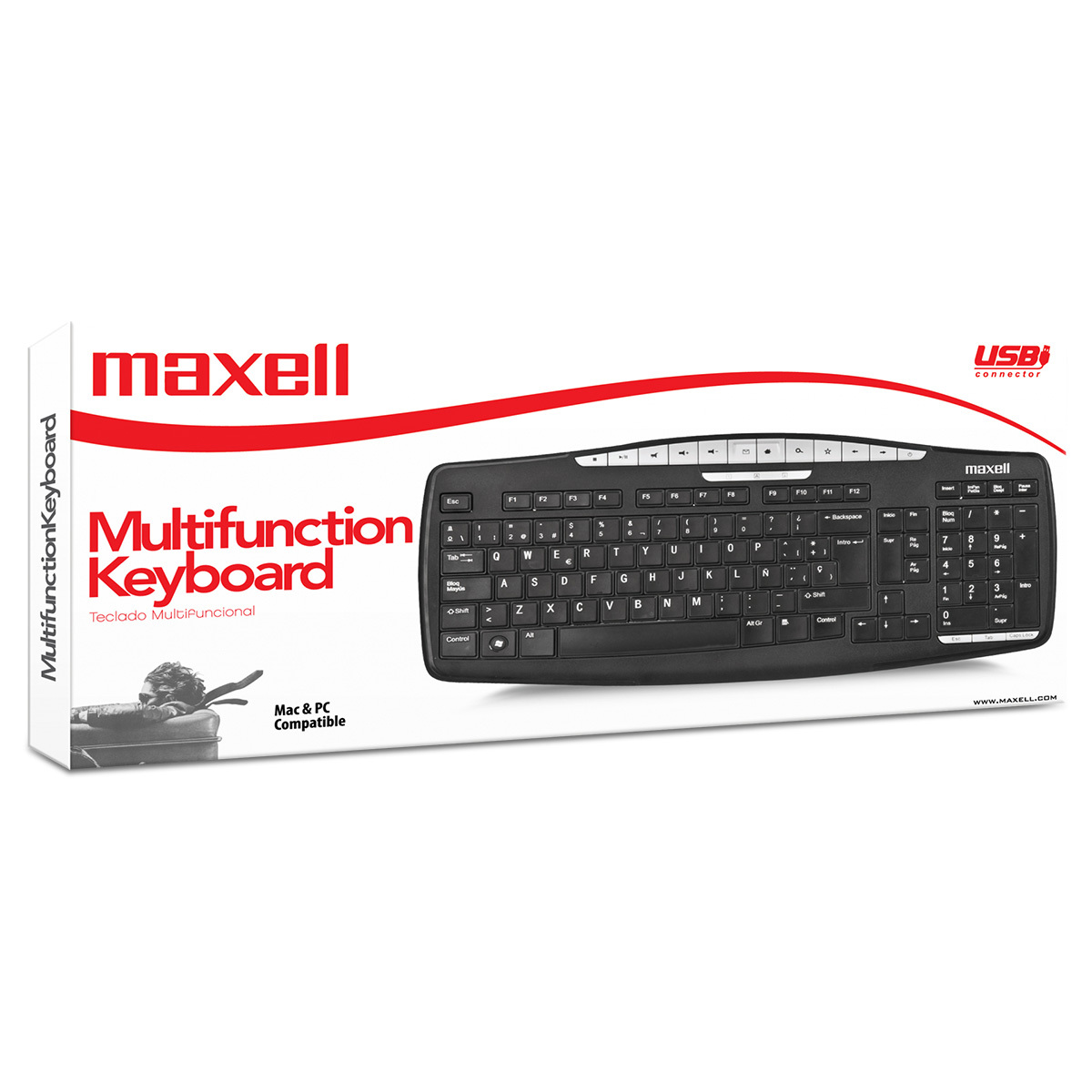 TECLADO MAXELL SLIM 346120