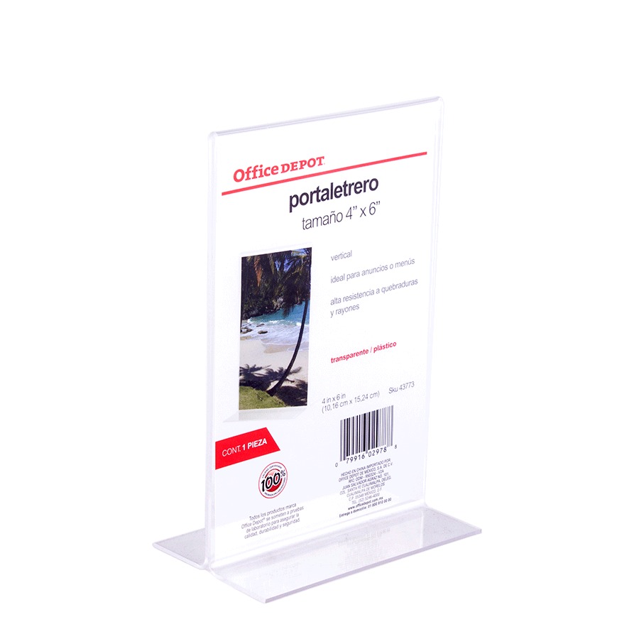 PORTA LETRERO OFFICE DEPOT 4 X 6