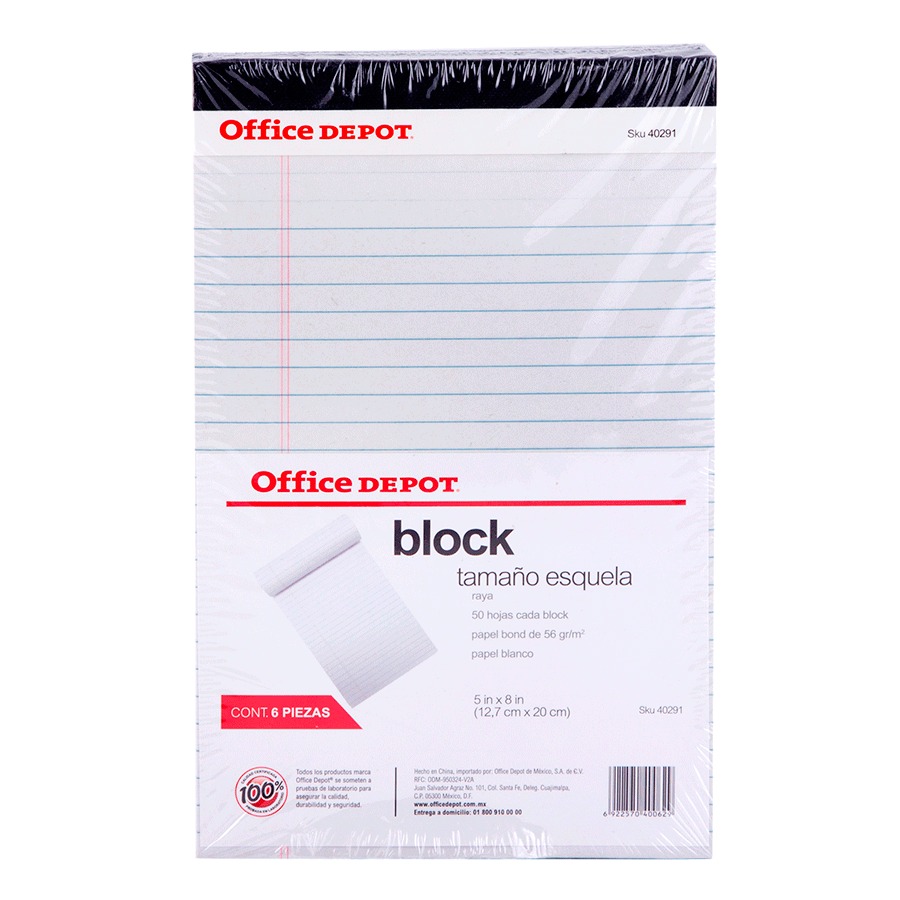 BLOCK T/ESQUELA 5X 8 BLANCO RAYA