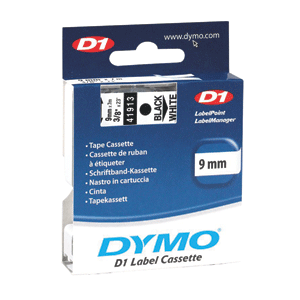 ETIQUETAS DYMO D1 NEGRO SOBRE BLANCO 9MM