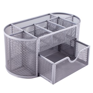 ORGANIZADOR OVALADO MESH P/ESCRITORIO COLOR PLATA ORGANIZADOR OVALADO MESH P/ESCRITORIO COLOR PLATA