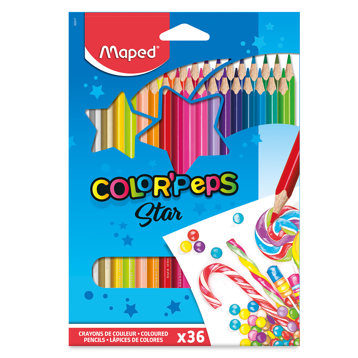 lápices de colores en caja de cartón, aislado sobre fondo blanco