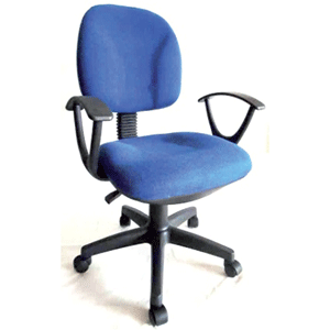 SILLA SECRETARIAL (TELA, COLOR AZUL)