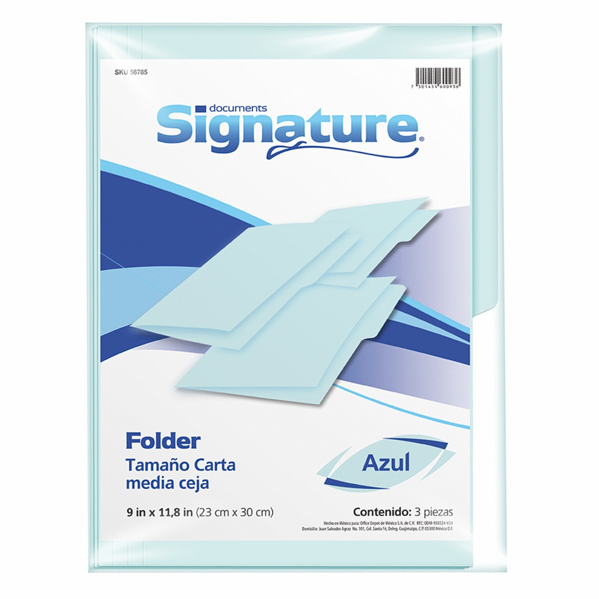 FOLDER SIGNATURE CARTA AZUL 3F