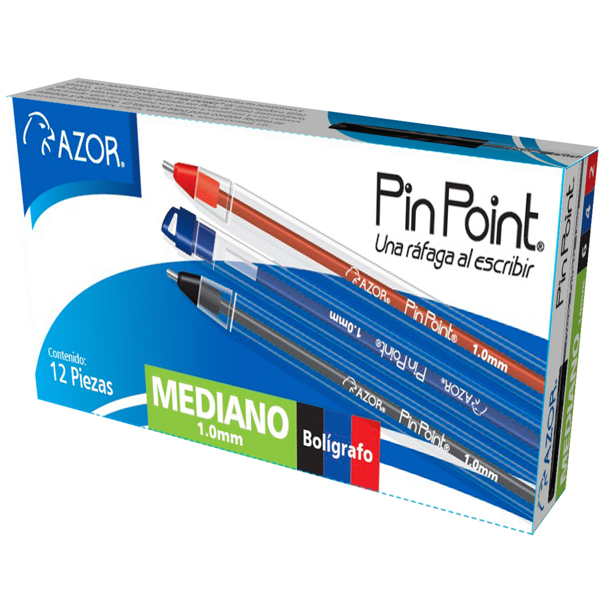 BOLIGRAFO AZOR PIN POINT (VARIOS COLORES, CAJA 12)