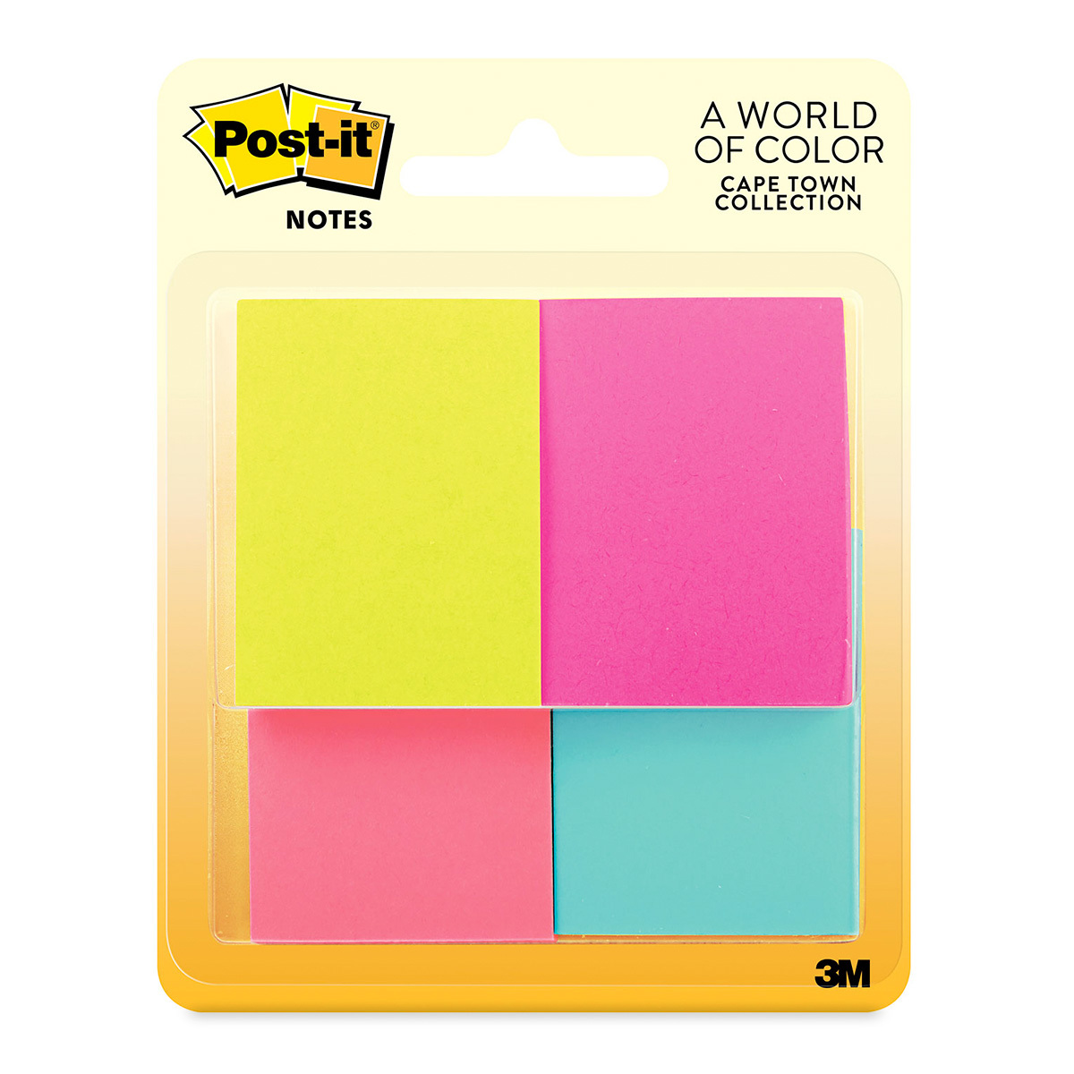 POST-IT NOTAS ADHESIVAS, COLOR NEÓN, 4 PADS