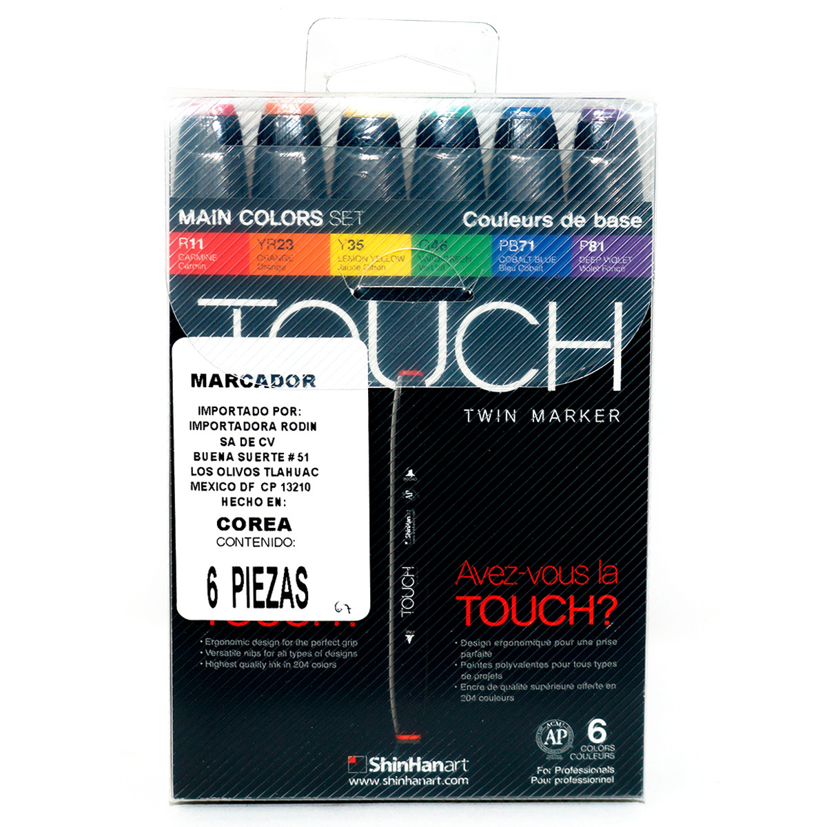 MARCADOR TOUCH TWIN COLORES PQ/6