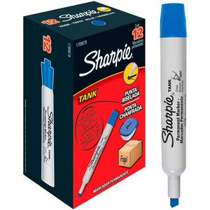 MARCADOR PERMANENTE SHARPIE TANK AZUL 12U MARCADOR PERMANENTE SHARPIE TANK AZUL 12U