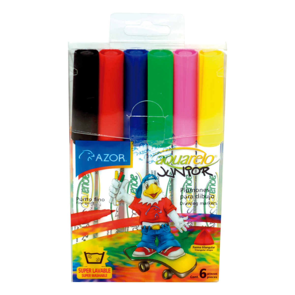 MARCADOR AQUARELO JUNIOR CARTERA C/6 PZAS.