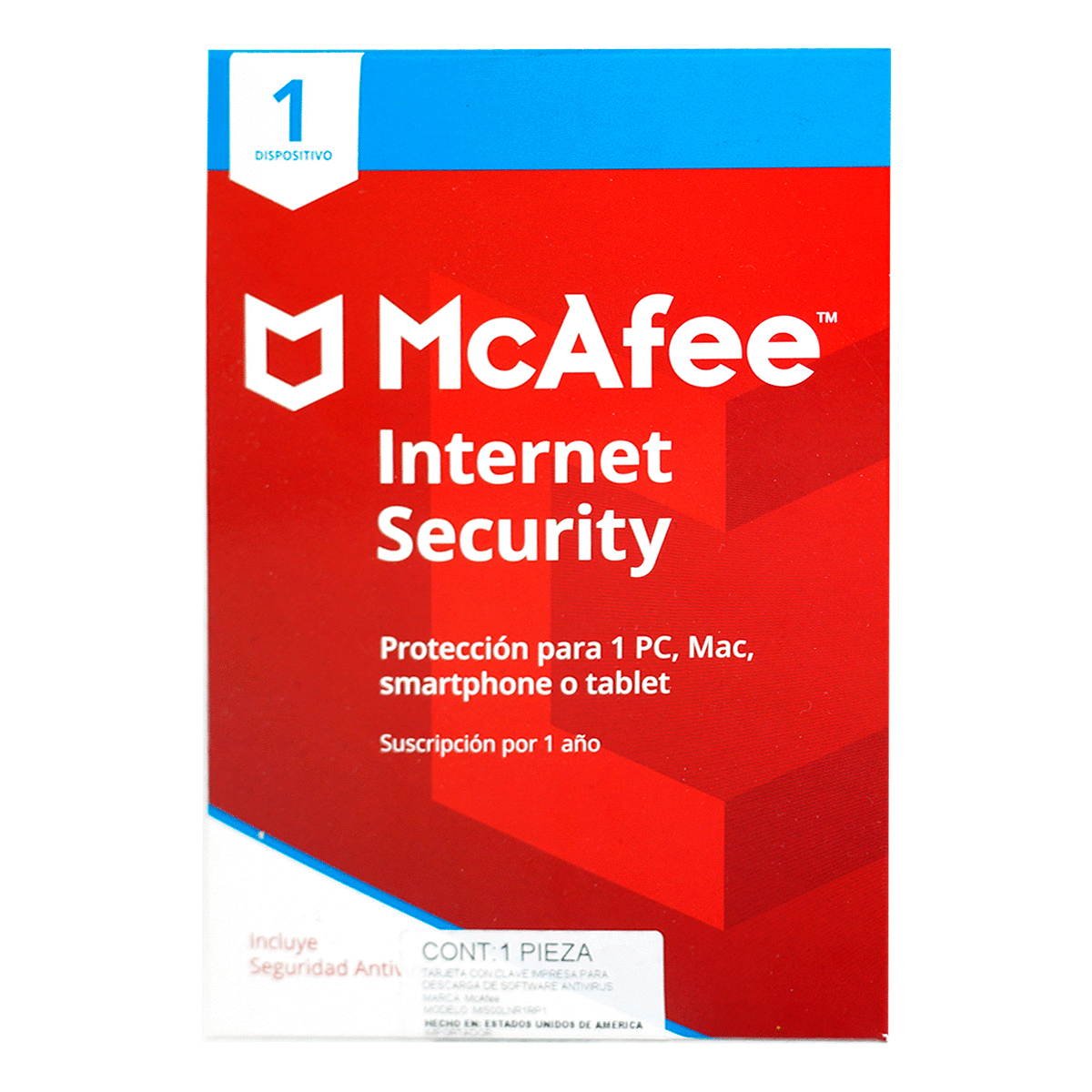 ANTIVIRUS MCAFEE INTERNET SECURITY (1 USUARIO)