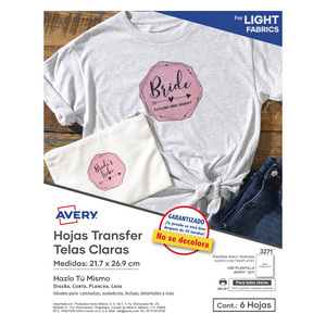 HOJAS TRANSF TSHIRT BLANCA C/6 HOJAS TRANSF TSHIRT BLANCA C/6