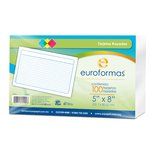 FICHA EUROCOLOR RAYADA 5X8PLG 100U FICHA EUROCOLOR RAYADA 5X8PLG 100U
