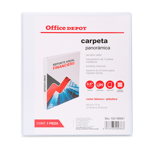 CARPETA, 3 ARILLOS EN  D , TAMANO CARTA, 0.5 PULG CARPETA, 3 ARILLOS EN  D , TAMANO CARTA, 0.5 PULG