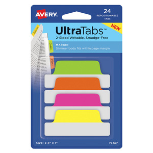 ULTRA TABS MARGIN COLORES NEÓN 6.3 X 2.5CM PAQ 24 PZAS ULTRA TABS MARGIN COLORES NEÓN 6.3 X 2.5CM PAQ 24 PZAS