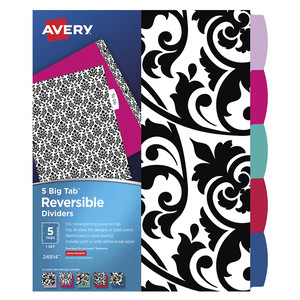 SEPARADOR REVERSIBLE CON DISEÑO 5 PESTAÑAS SEPARADOR REVERSIBLE CON DISEÑO 5 PESTAÑAS