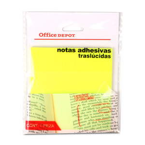 NOTAS ADHESIVAS OFFICE DEPOT TRANSPARENTES AMARILLO 50H NOTAS ADHESIVAS OFFICE DEPOT TRANSPARENTES AMARILLO 50H