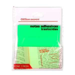 NOTAS ADHESIVAS OFFICE DEPOT TRANSPARENTES VERDE 50H NOTAS ADHESIVAS OFFICE DEPOT TRANSPARENTES VERDE 50H