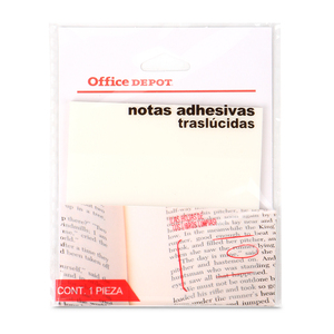 NOTAS ADHESIVAS OFFICE DEPOT TRANSPARENTES BLANCO 50H NOTAS ADHESIVAS OFFICE DEPOT TRANSPARENTES BLANCO 50H