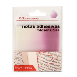 NOTAS ADHESIVAS OFFICE DEPOT FOTOSENSIBLES 50H (CAMBIA COLOR BAJO LA LUZ, MORADO - AZUL) NOTAS ADHESIVAS OFFICE DEPOT FOTOSENSIBLES 50H (CAMBIA COLOR BAJO LA LUZ, MORADO - AZUL)