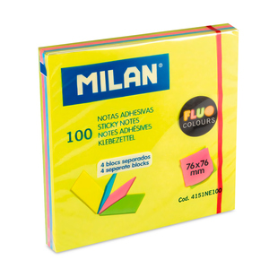 NOTAS ADHESIVAS MILAN 3 X 3 4 COLORES 100H NOTAS ADHESIVAS MILAN 3 X 3 4 COLORES 100H