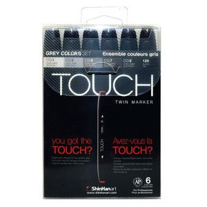 MARCADOR TOUCH TWIN MARCADOR GRISES C/6 MARCADOR TOUCH TWIN MARCADOR GRISES C/6