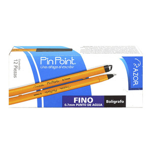 BOLIGRAFO AZOR PIN POINT CUERPO AMARILLO TINTA NEGRA 0.7MM 12U BOLIGRAFO AZOR PIN POINT CUERPO AMARILLO TINTA NEGRA 0.7MM 12U