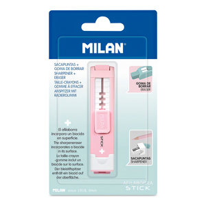 SACAPUNTA + BORRADOR MILAN STICK ROSA SACAPUNTA + BORRADOR MILAN STICK ROSA