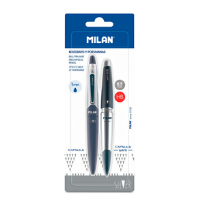 BOLIGRAFO+PORTAMINA CAPSULE SILVER AZUL (AZUL, MINA 0.5MM) BOLIGRAFO+PORTAMINA CAPSULE SILVER AZUL (AZUL, MINA 0.5MM)