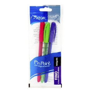 BOLIGRAFO AZOR PIN POINT 0.7MM 3U (VERDE, MORADO, ROSADO) BOLIGRAFO AZOR PIN POINT 0.7MM 3U (VERDE, MORADO, ROSADO)