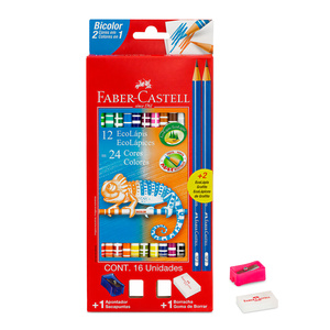 LAPICES DE COLORES FABER CASTELL TRIANGULAR BICOLOR 12U LAPICES DE COLORES FABER CASTELL TRIANGULAR BICOLOR 12U