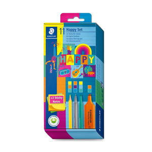 HAPPY SET STAEDTLER CON NOTAS ADHESIVAS 11U HAPPY SET STAEDTLER CON NOTAS ADHESIVAS 11U