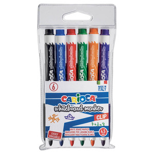 MARCADOR PARA PIZARRA CARIOCA CON CLIP 6U MARCADOR PARA PIZARRA CARIOCA CON CLIP 6U