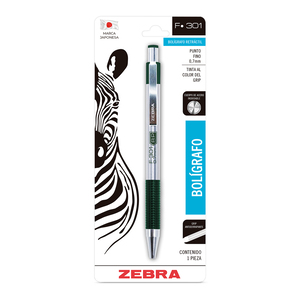 BOLIGRAFO METALICO ZEBRA F-301 VERDE, BLISTER 1 PIEZAS BOLIGRAFO METALICO ZEBRA F-301 VERDE, BLISTER 1 PIEZAS