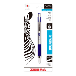 BOLIGRAFO METALICO ZEBRA F-301 AZUL, BLISTER 1 PIEZA BOLIGRAFO METALICO ZEBRA F-301 AZUL, BLISTER 1 PIEZA