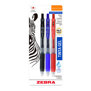 ROLLERBALL ZEBRA SARASA CLIP FINO SURTIDO 3U ROLLERBALL ZEBRA SARASA CLIP FINO SURTIDO 3U
