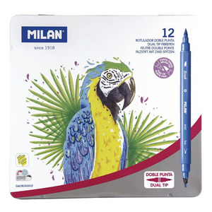 ROTULADORES MILAN DOBLE PUNTA METALICOS 12U ROTULADORES MILAN DOBLE PUNTA METALICOS 12U