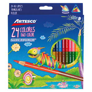 LAPICES DE COLOR ARTESCO DOBLE PUNTA SUPERPUNTA TRIANGULARES 4MM 24U LAPICES DE COLOR ARTESCO DOBLE PUNTA SUPERPUNTA TRIANGULARES 4MM 24U