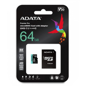 MEMORIA ADATA MICRO SD 64GB AUSDX64GUI3V30S MEMORIA ADATA MICRO SD 64GB AUSDX64GUI3V30S