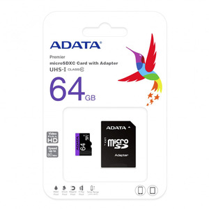 MEMORIA ADATA MICRO SD 64GB AUSDX64GUICL10- MEMORIA ADATA MICRO SD 64GB AUSDX64GUICL10-