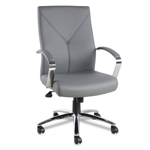 SILLA EJECUTIVA DE PU COLOR GRIS CON BRAZOS CROMADOS 4TUNE SILLA EJECUTIVA DE PU COLOR GRIS CON BRAZOS CROMADOS 4TUNE