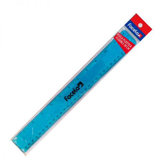 REGLA PLASTICA FLEXIBLE DE 30 CM VARIOS COLORES CON BOLSA