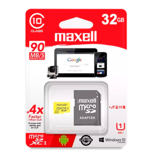 MICRO SD MAXELL 32GB (CON ADAPTADOR CL10)