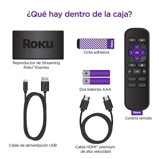 ROKU EXPRESS | REPRODUCTOR DE STREAMING HD CON CABLE HDMI